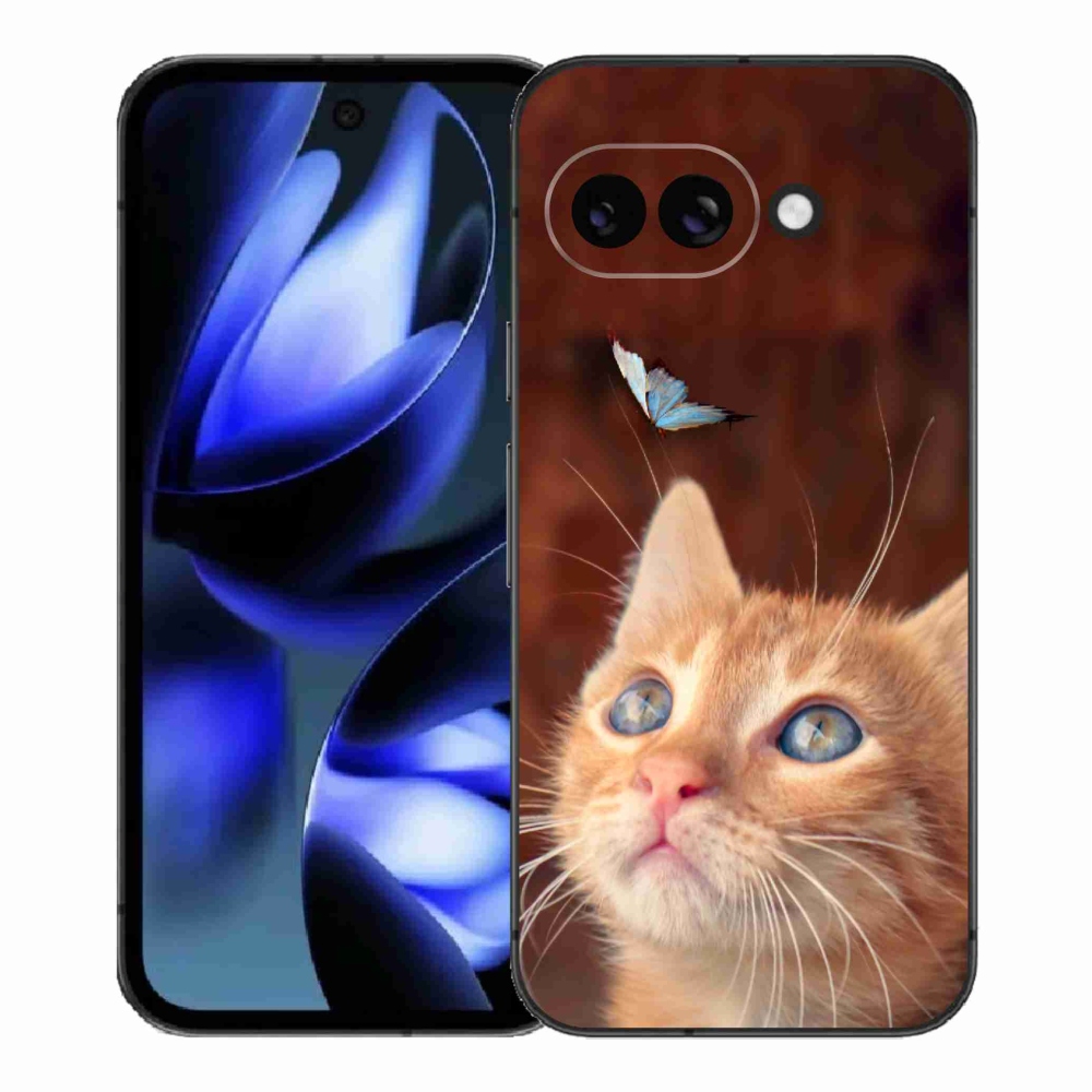 Gél borítás mmCase a Google Pixel 9a számára - pillangó és cica