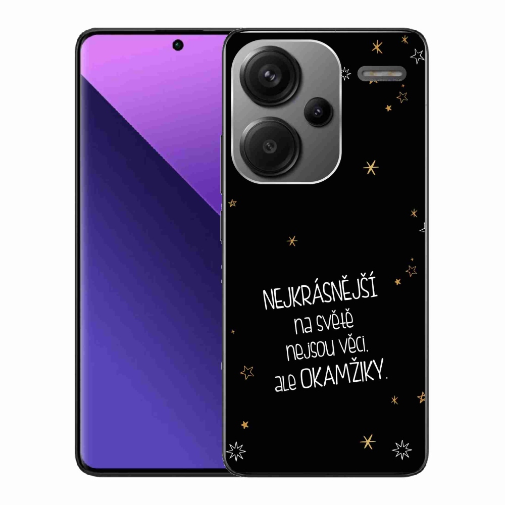 Gél borítás mmCase a Xiaomi Redmi Note 13 Pro+ 5G - idézet 4 fekete háttérrel