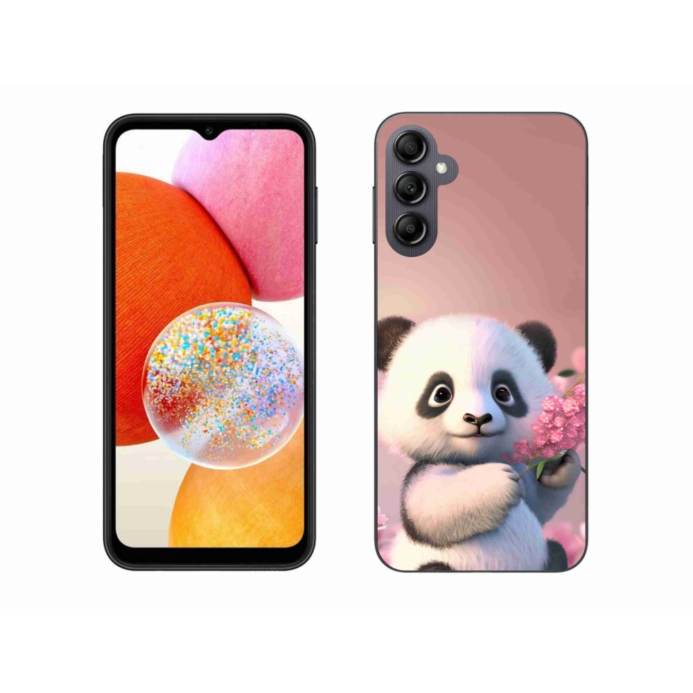 Gél borítás mmCase Samsung Galaxy A14 4G/5G - aranyos panda - Samsung Galaxy A14 4G/5G - aranyos panda