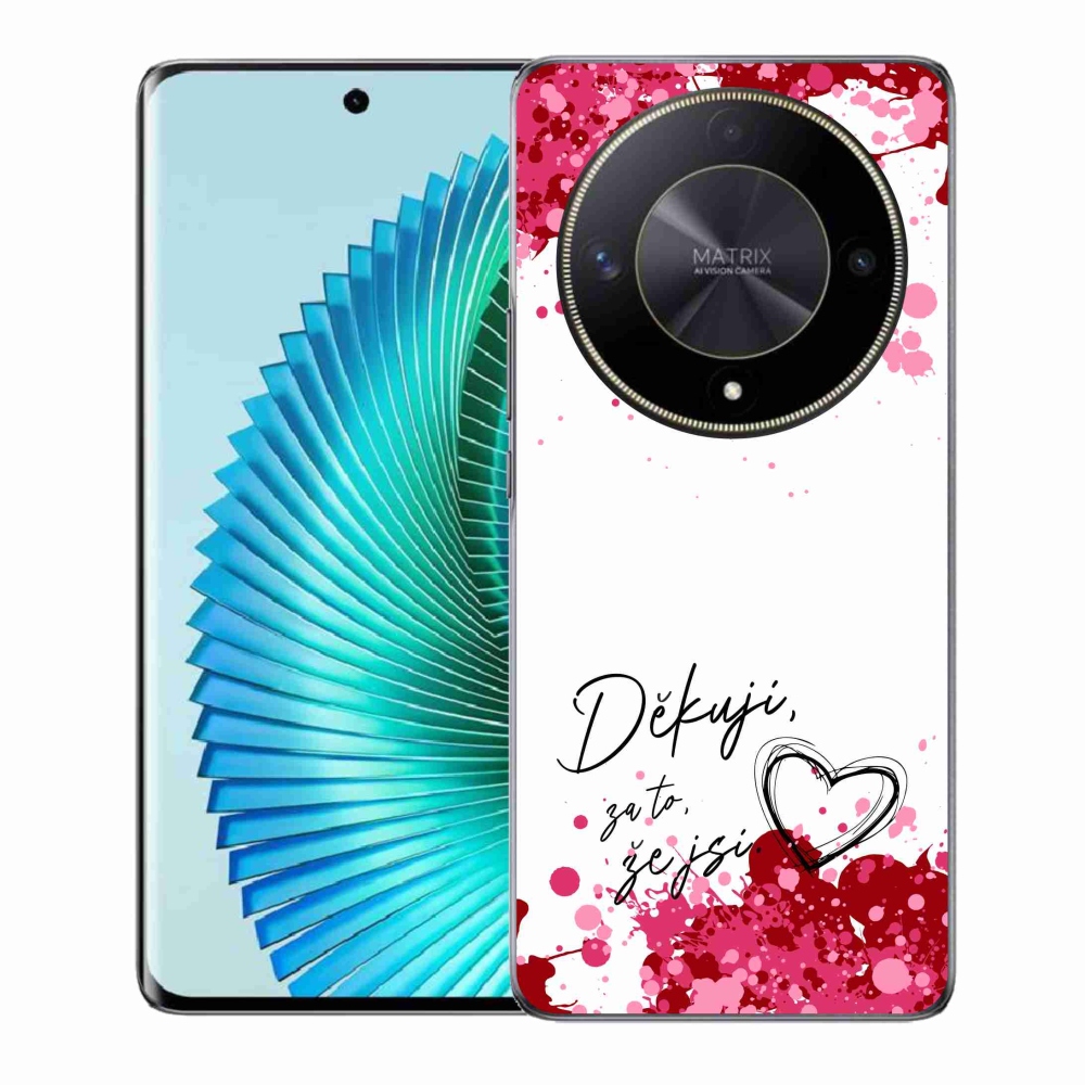 Gél borító mmCase a Honor Magic 6 Lite 5G készülékhez - szerelmes szöveg 2 fehér háttér