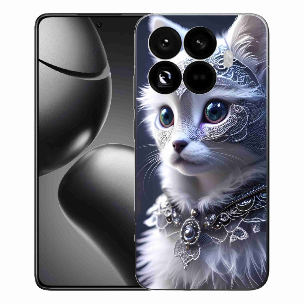 Zselés borítás mmCase a Xiaomi 15T Pro számára - fehér macska