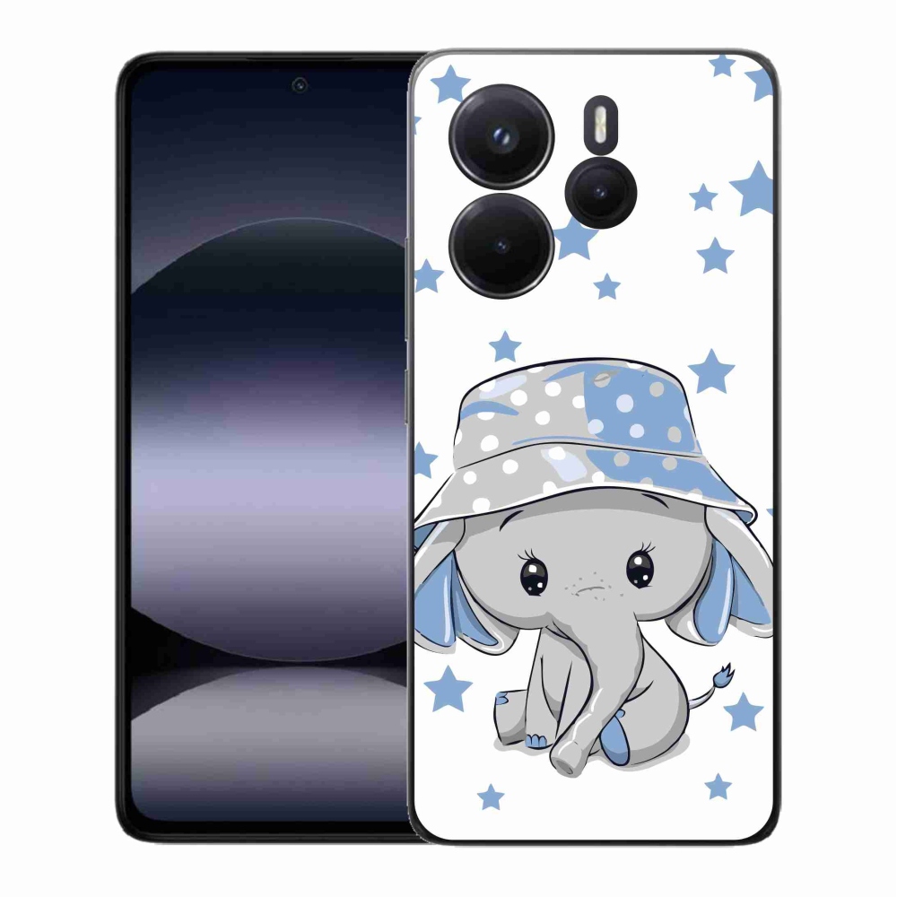 Gél borítás mmCase a Xiaomi Redmi Note 14-hez - kék elefánt