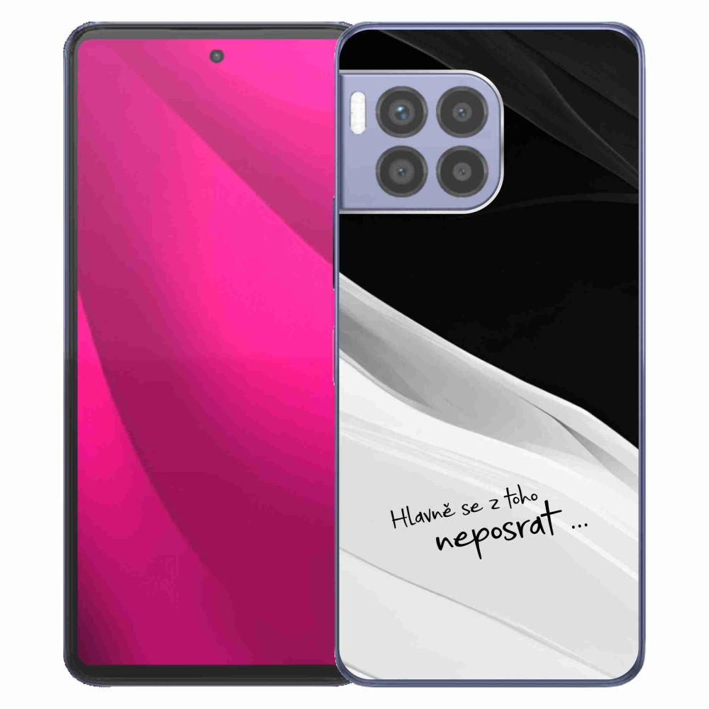 Gél borító mmCase a T-Mobile T Phone 2 Pro készülékhez - vicces szöveg 13 fehér és fekete háttérrel