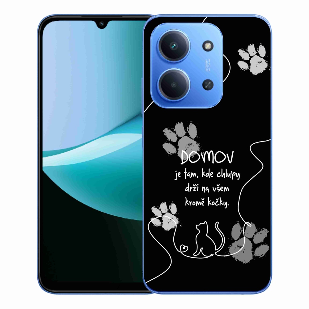 Gél borító mmCase a Xiaomi Redmi 15C 4G/5G (173mm) - macska motívum fekete háttérrel