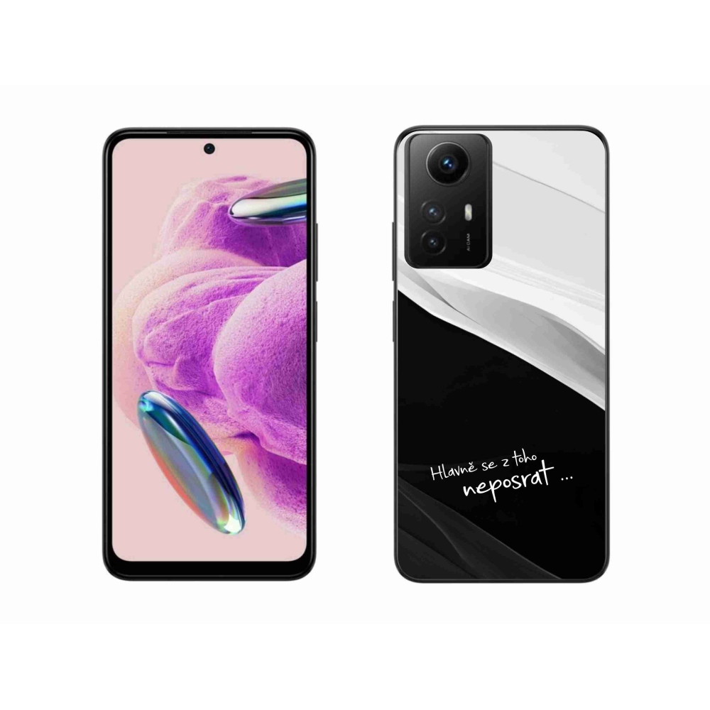 Gél borító mmCase a Xiaomi Redmi Note 12S-hez - vicces szöveg 13 fekete és fehér háttérrel