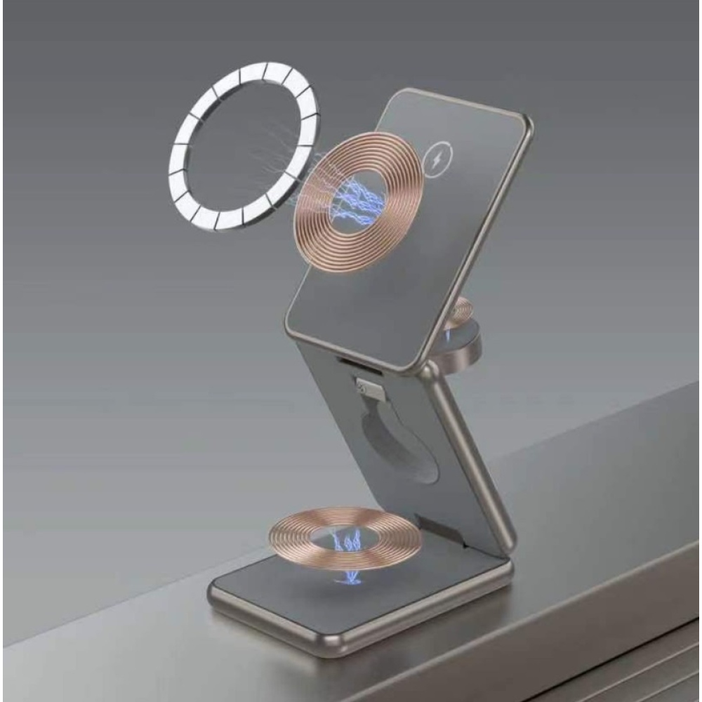 Swissten vezeték nélküli alumínium töltő AL1 (MagSafe kompatibilis) - szürke