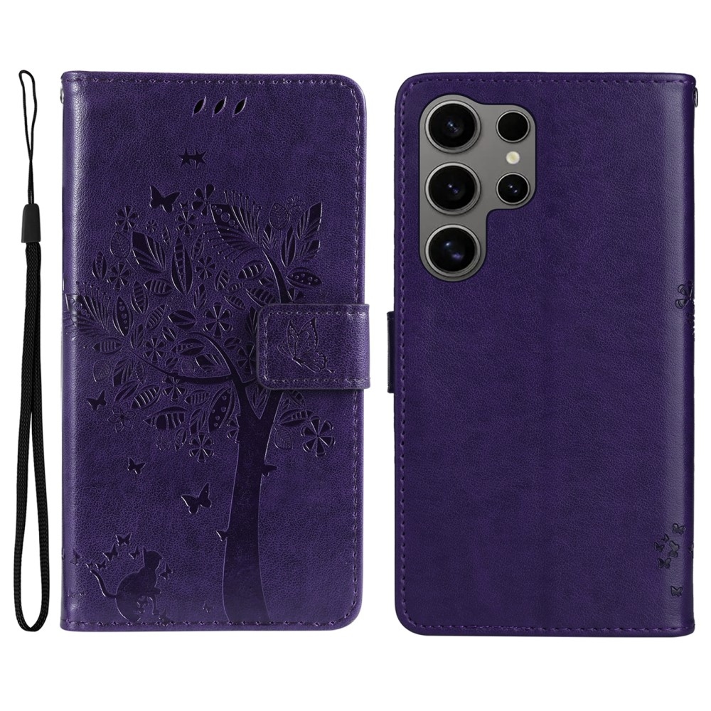 Fák könyve tok Samsung Galaxy S25 Ultra - sötétlila