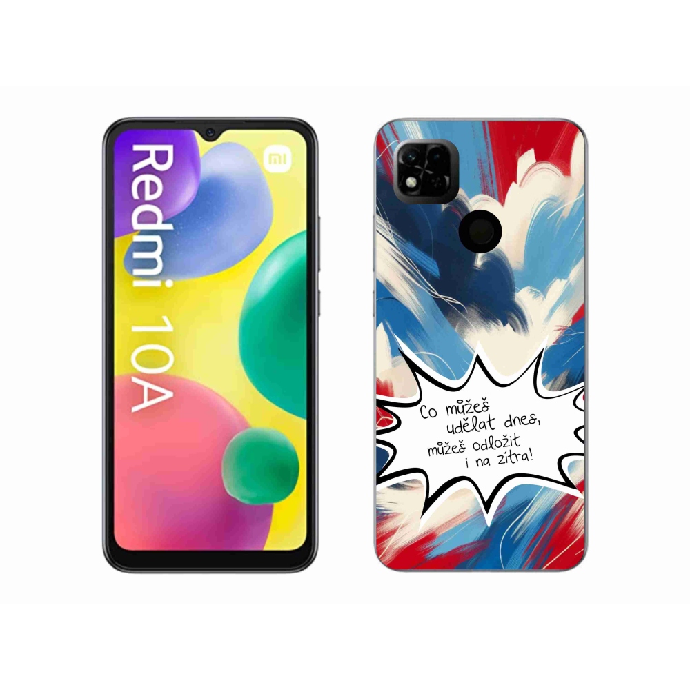 Gél borító mmCase a Xiaomi Redmi 10A számára - vicces szöveg 9 fehér háttér