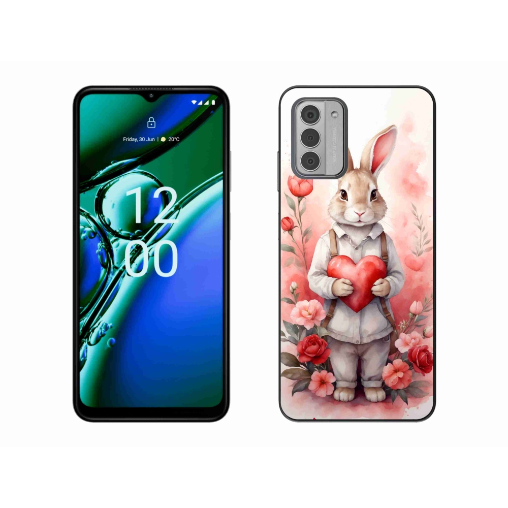 Zselés borítás mmCase a Nokia G42 készülékhez - nyúl szívvel