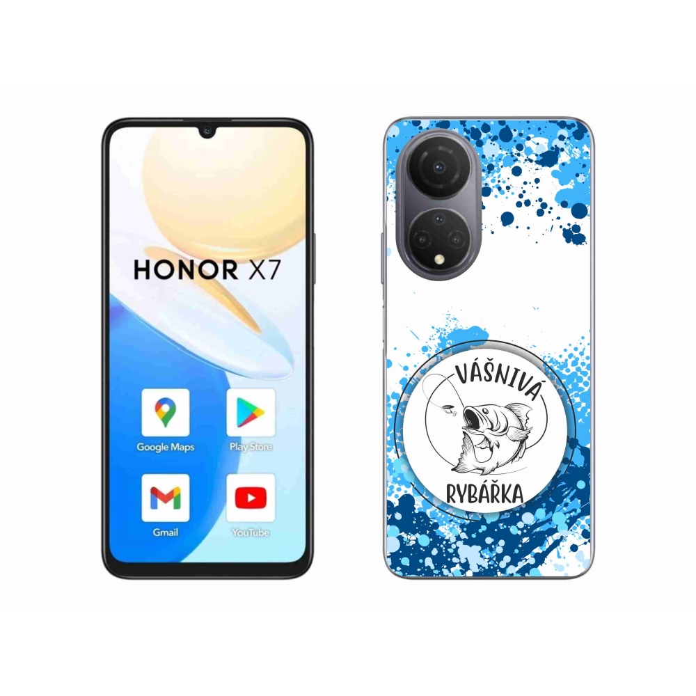 Gél borító mmCase a Honor X7-hez - szenvedélyes halász fehér háttérrel