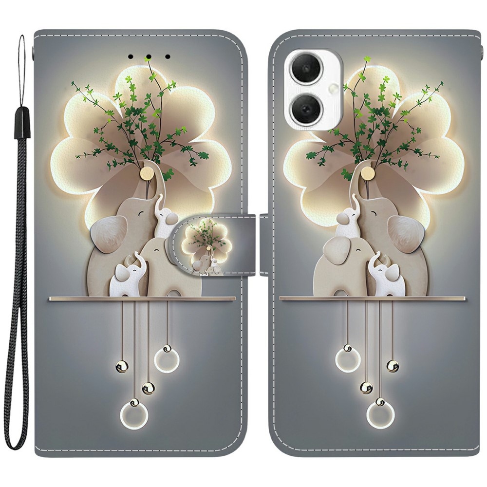 Sokoldalú könyves tok Samsung Galaxy A06 4G - elefántokhoz