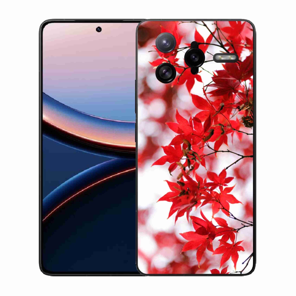 Gél borítás mmCase a Xiaomi Poco F7 Ultra számára - piros levelek