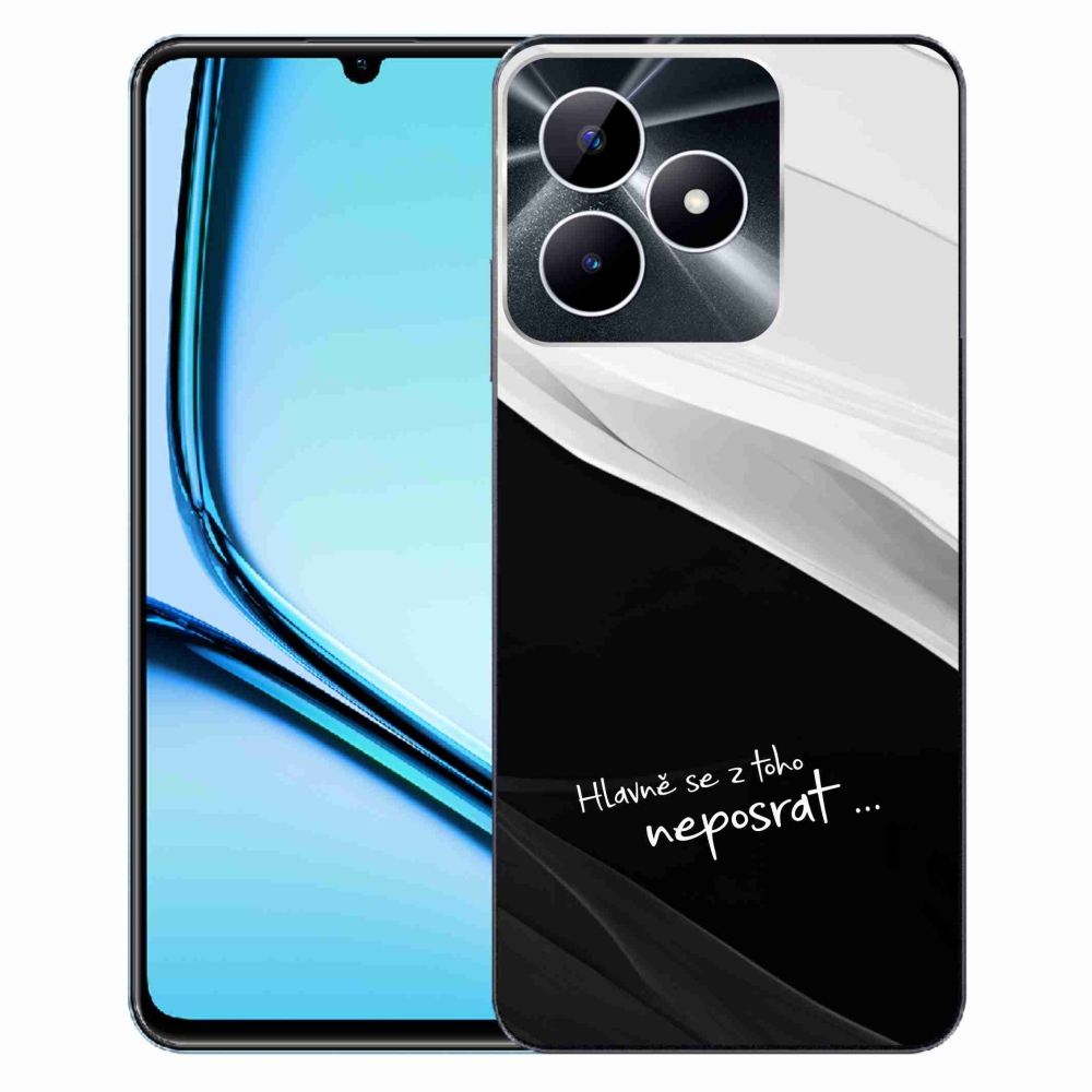 Gél borító mmCase a Realme Note 50 készülékhez - vicces szöveg 13 fekete-fehér háttérrel