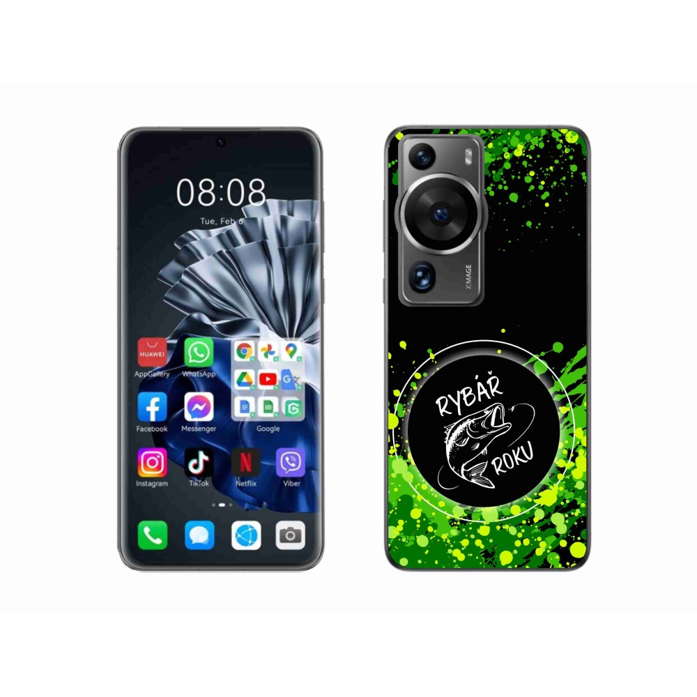 Gél borítás mmCase a Huawei P60 Pro-n - az év halászának fekete háttere