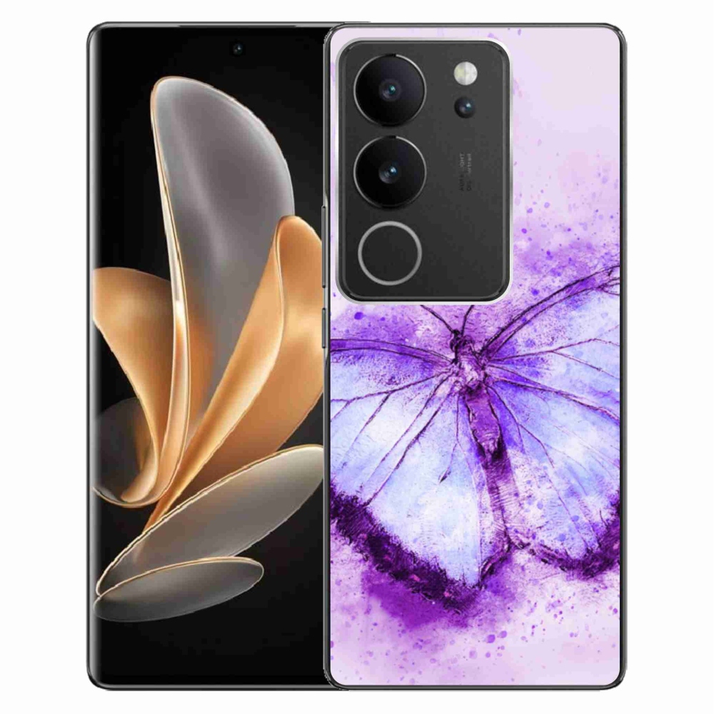 Zselés borítás mmCase a Vivo V29 5G-hez - lila pillangó
