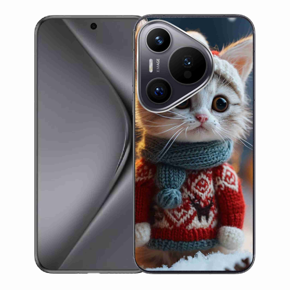 Gél borító mmCase a Huawei Pura 70-hez - cica pulóverben