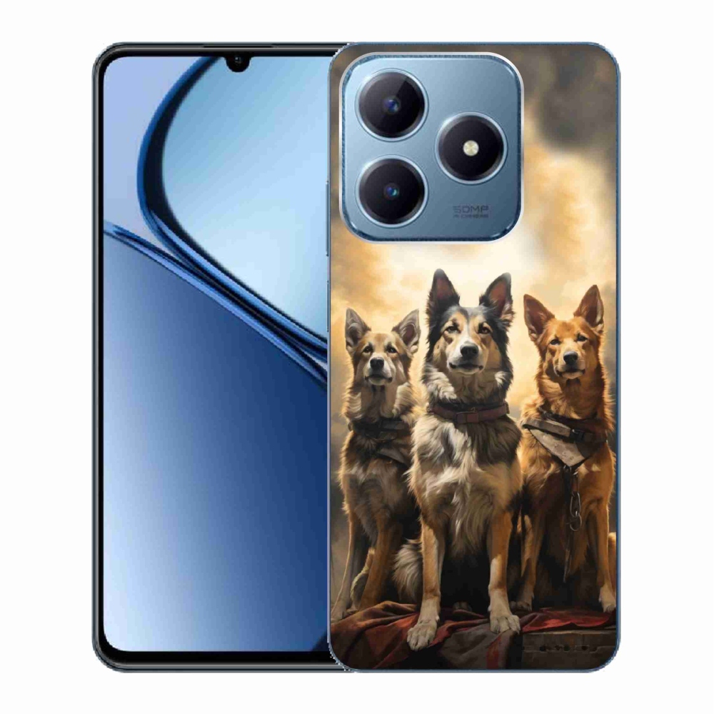 Gél borítás mmCase a Realme C63 készülékhez - három kutya