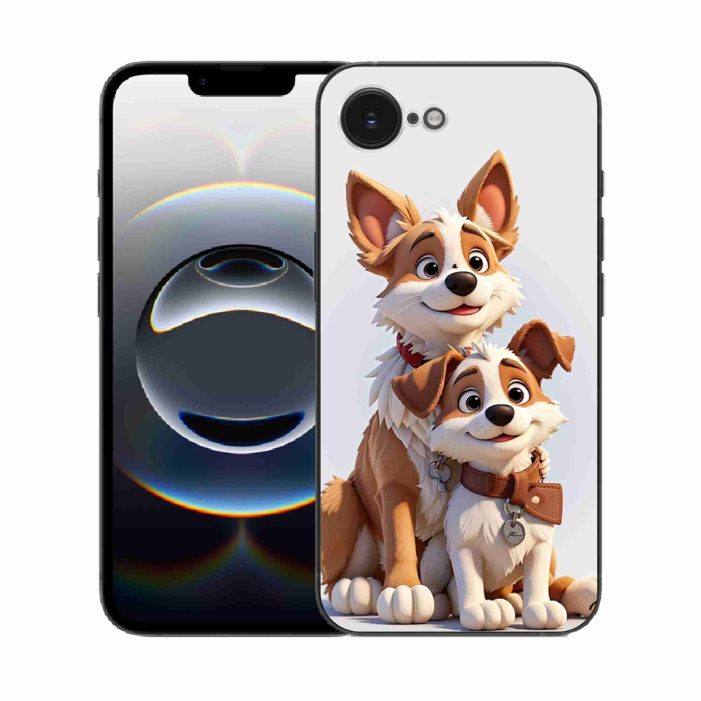 Zselés borítás mmCase iPhone 16e készülékhez - kutyák rajzolása