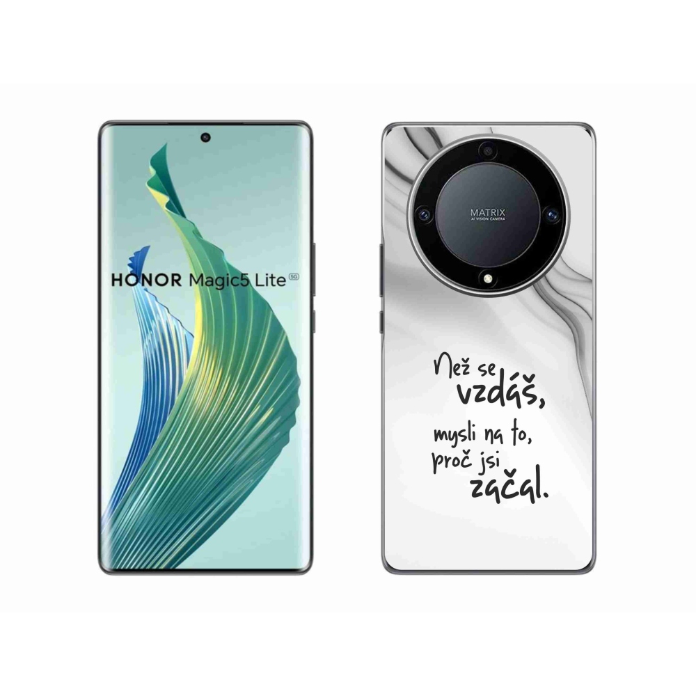 Gél borítás mmCase a Honor Magic 5 Lite 5G készülékhez - Idézet 2 fehér háttér