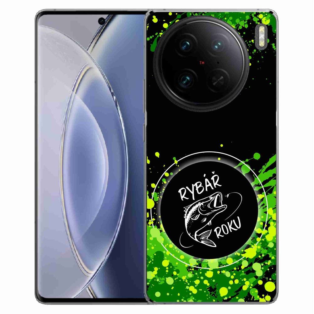 Gél borítás mmCase a Vivo X90 Pro-n - az év horgásza fekete háttérrel