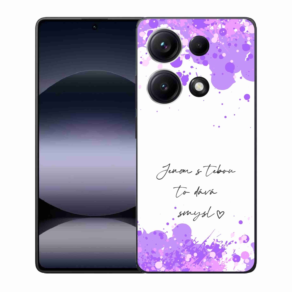 Gél borító mmCase a Xiaomi Redmi Note 14S-hez - szerelmes szöveg fehér háttérrel