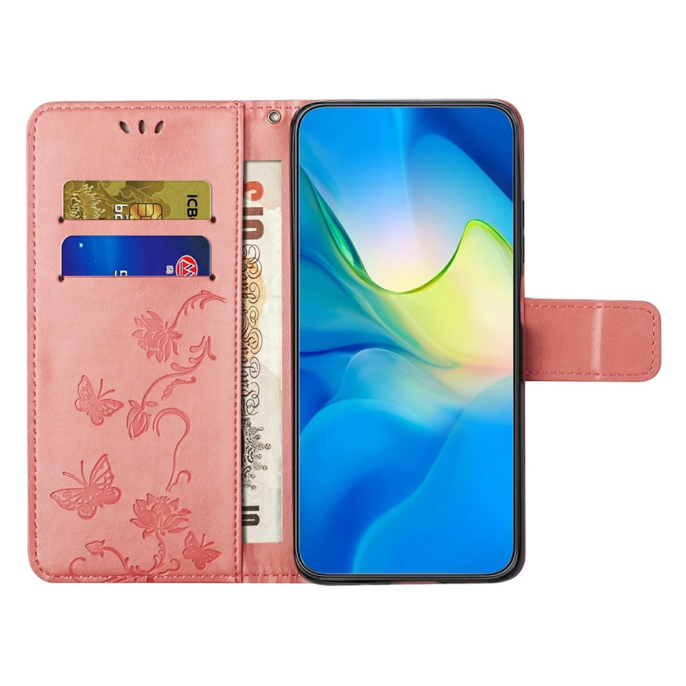 Virágos könyv tok Samsung Galaxy A26 5G - rózsaszínű