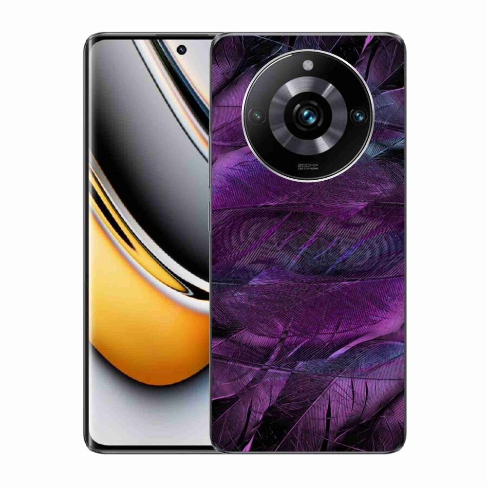 Gél védőhuzat mmCase a Realme 11 Pro/11 Pro+ készülékhez - lila tollak