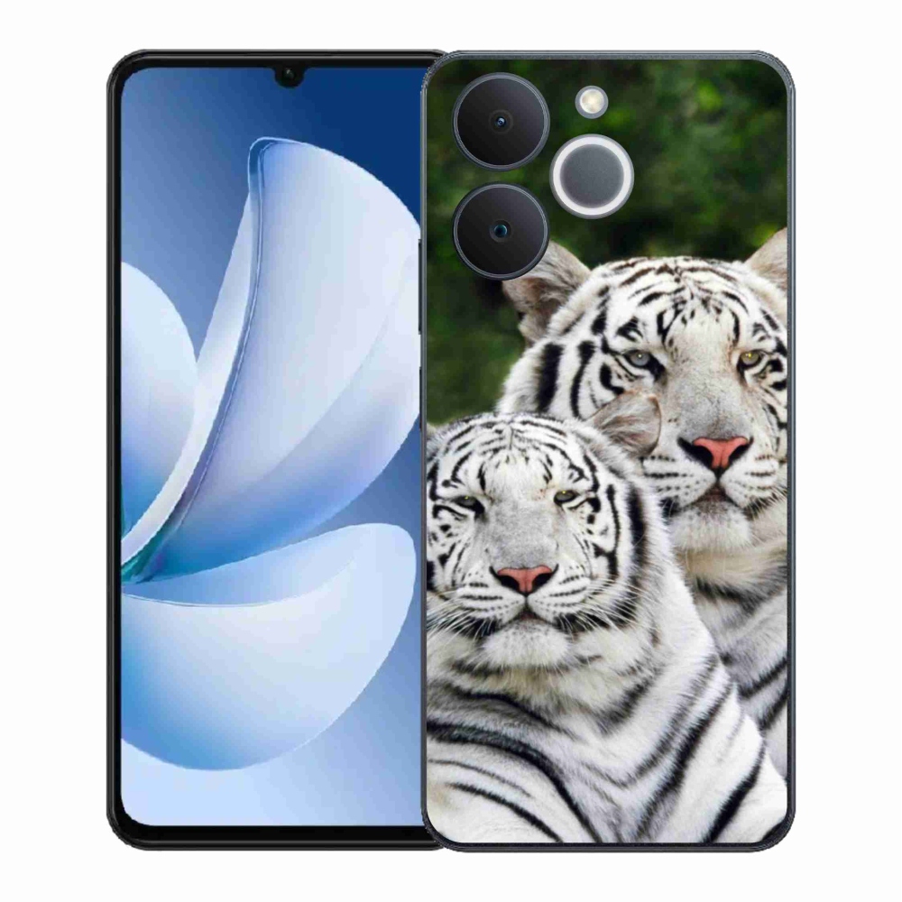 Zselés borítás mmCase a Realme Note 70T készülékhez - fehér tigrisek