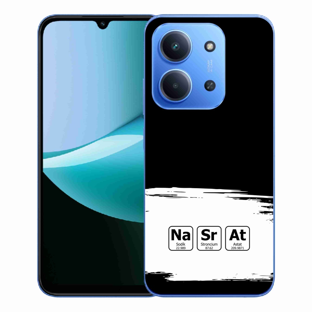 Gél borító mmCase a Xiaomi Redmi 15C 4G/5G (173mm) - kémiai elemek fehér és fekete háttérrel