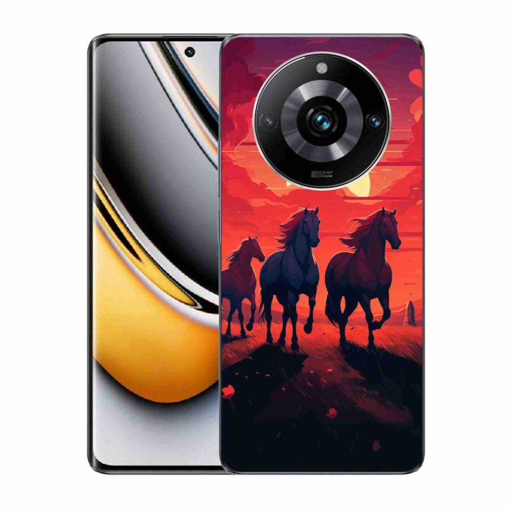 Gél borítás mmCase a Realme 11 Pro/11 Pro+ készülékhez - lovak és naplemente