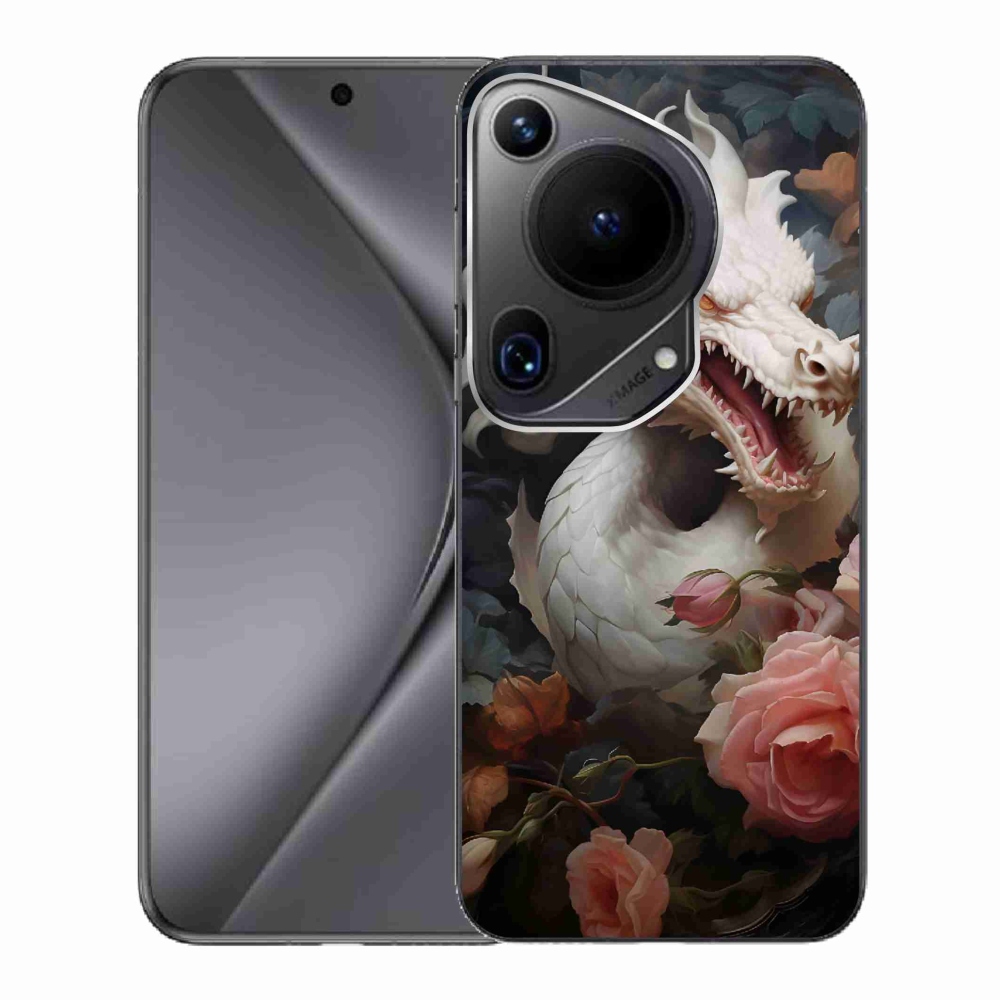 Zselés borítás mmCase a Huawei Pura 70 Ultra készülékhez - fehér sárkány