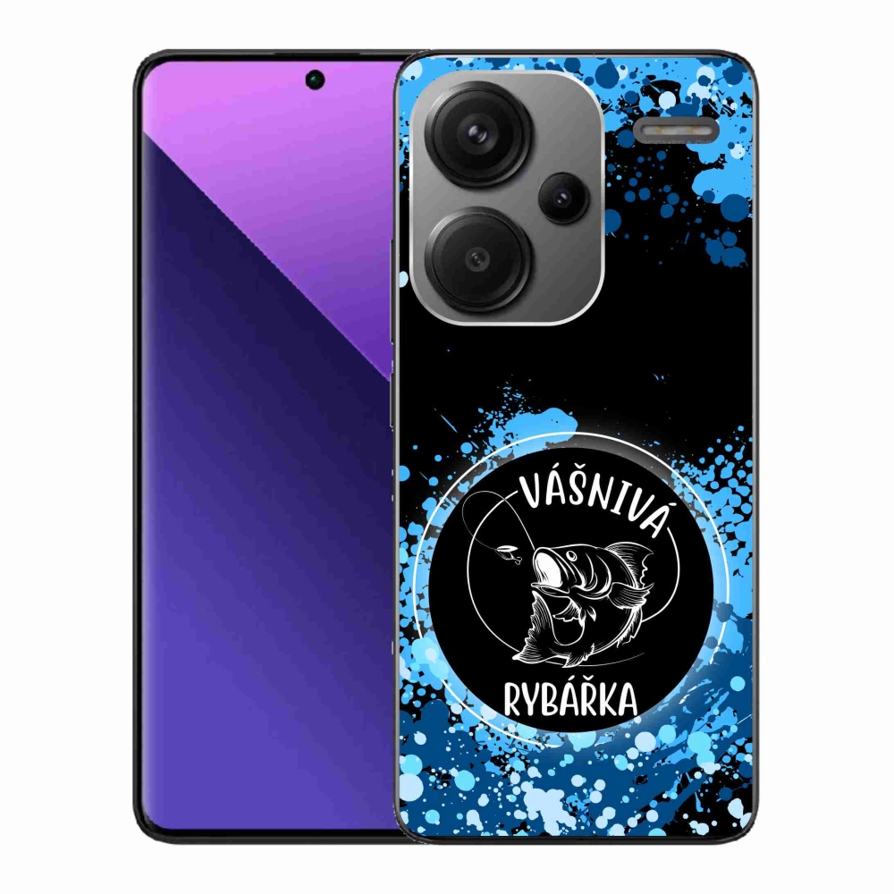 Gél borító mmCase a Xiaomi Redmi Note 13 Pro+ 5G számára - szenvedélyes halász fekete háttérrel