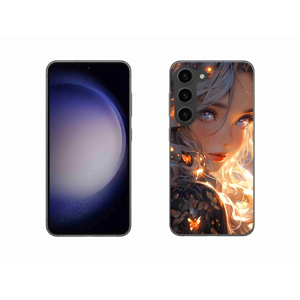 Gél borítás mmCase Samsung Galaxy S23 5G - lány és pillangók