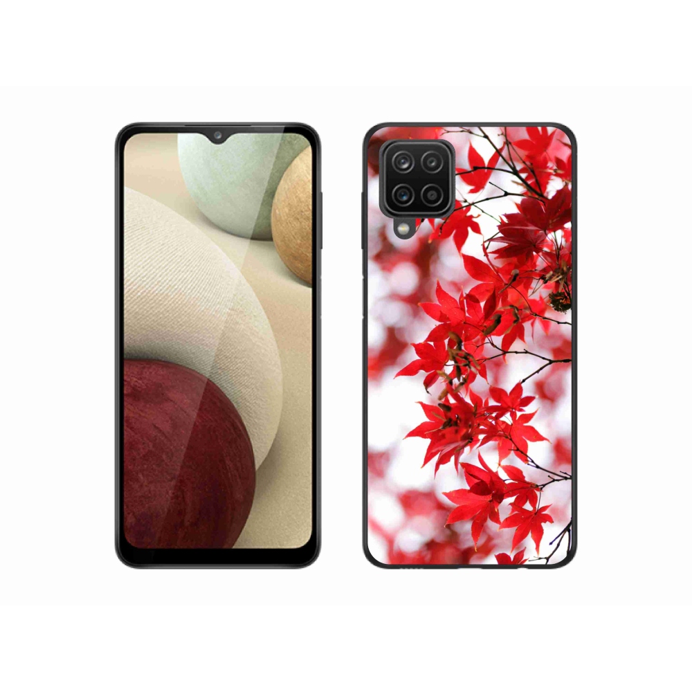 Gél védőhuzat mmCase Samsung Galaxy M12 - piros levelek