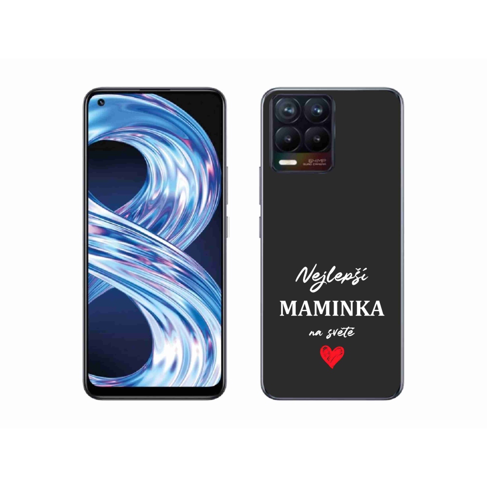 Gél borító mmCase a Realme 8 4G - legjobb anya 1 fekete háttérrel