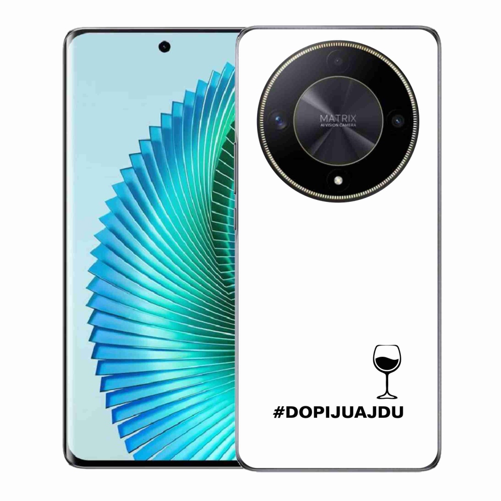 Gél borítás mmCase a Honor Magic 6 Lite 5G készülékhez - bor motívum fehér háttérrel