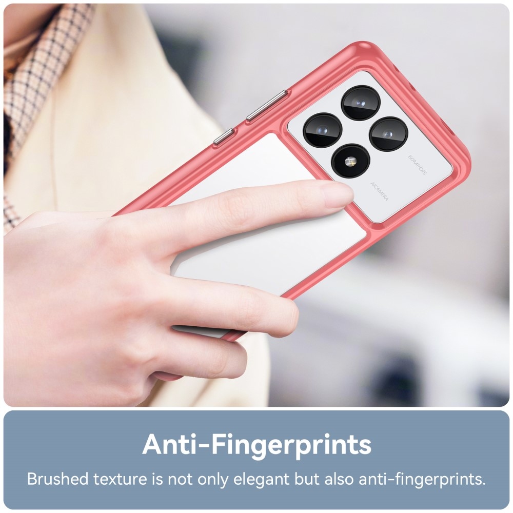 Gél tok fix hátlappal a Xiaomi Poco X6 Pro 5G készülékhez - piros