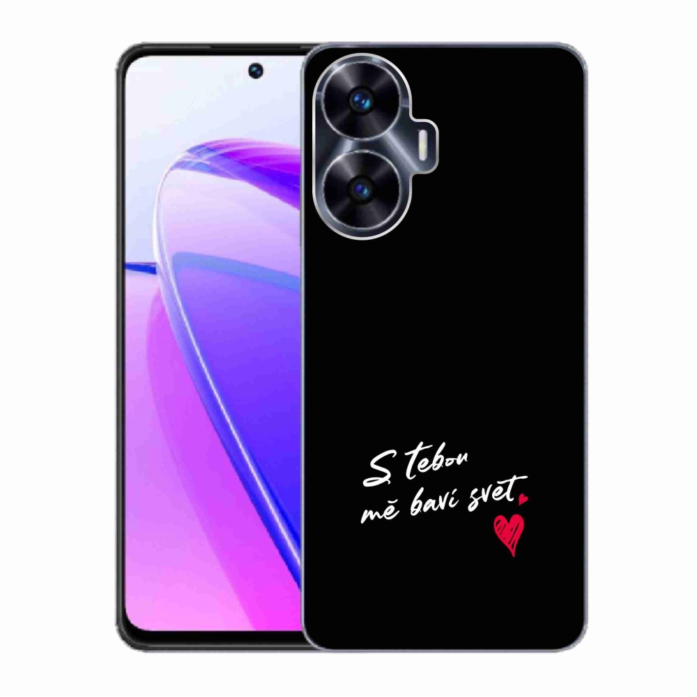 Gél borító mmCase a Realme C55 készülékhez - szerelmes szöveg 1 fekete háttér