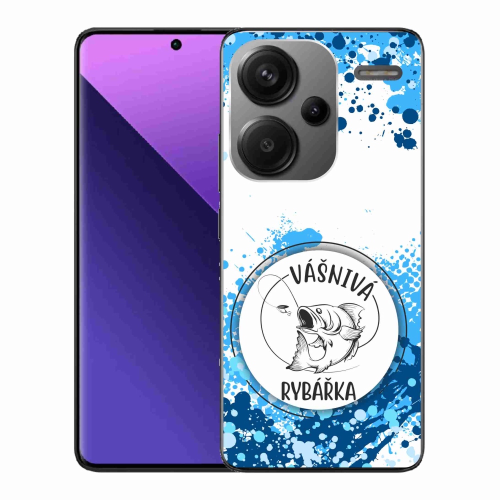 Gél borítás mmCase a Xiaomi Redmi Note 13 Pro+ 5G számára - szenvedélyes halász fehér háttérrel