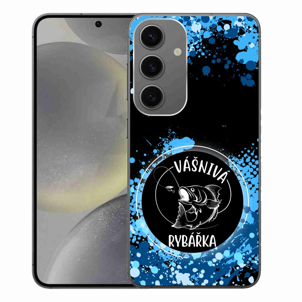 Gél borítás mmCase Samsung Galaxy S24+ - szenvedélyes halásznő fekete háttérrel