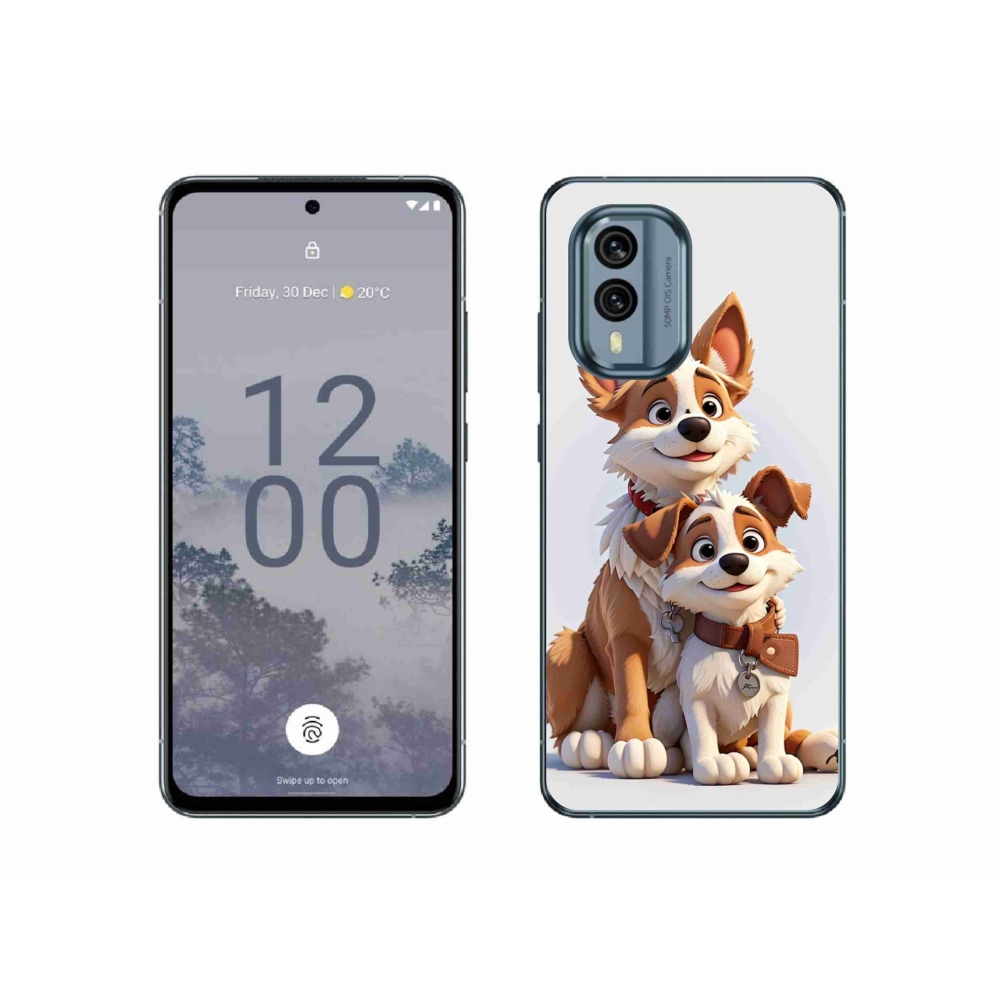 Zselés borítás mmCase a Nokia X30 5G készülékhez - kutyák rajzolása