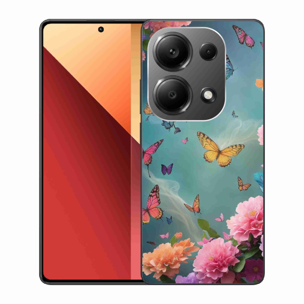 Gél borítás mmCase a Xiaomi Redmi Note 13 Pro 4G/Poco M6 Pro számára - színes virágok és pillangók