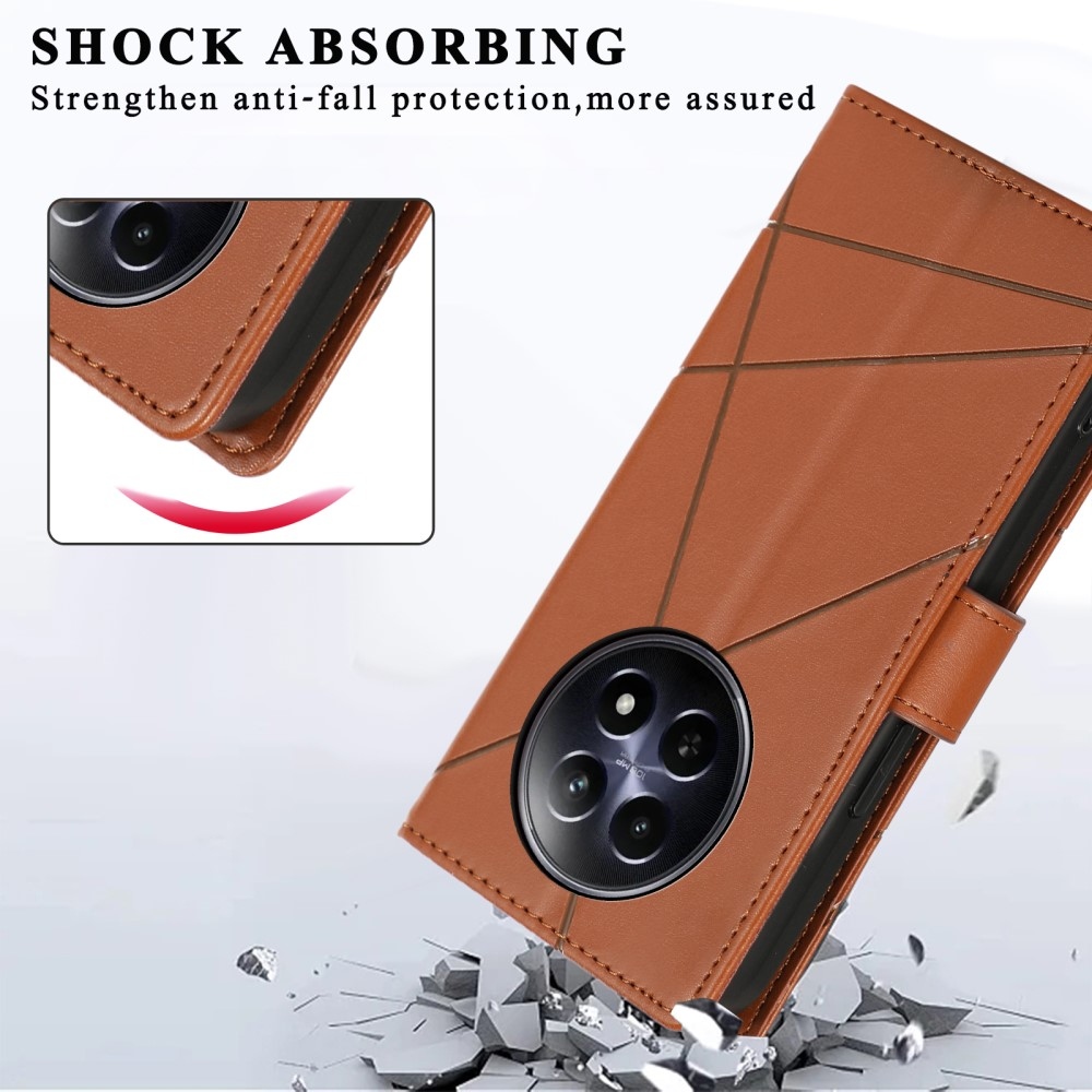 Line könyvtáska a Realme 12 5G/12x 5G készülékhez - barna színű