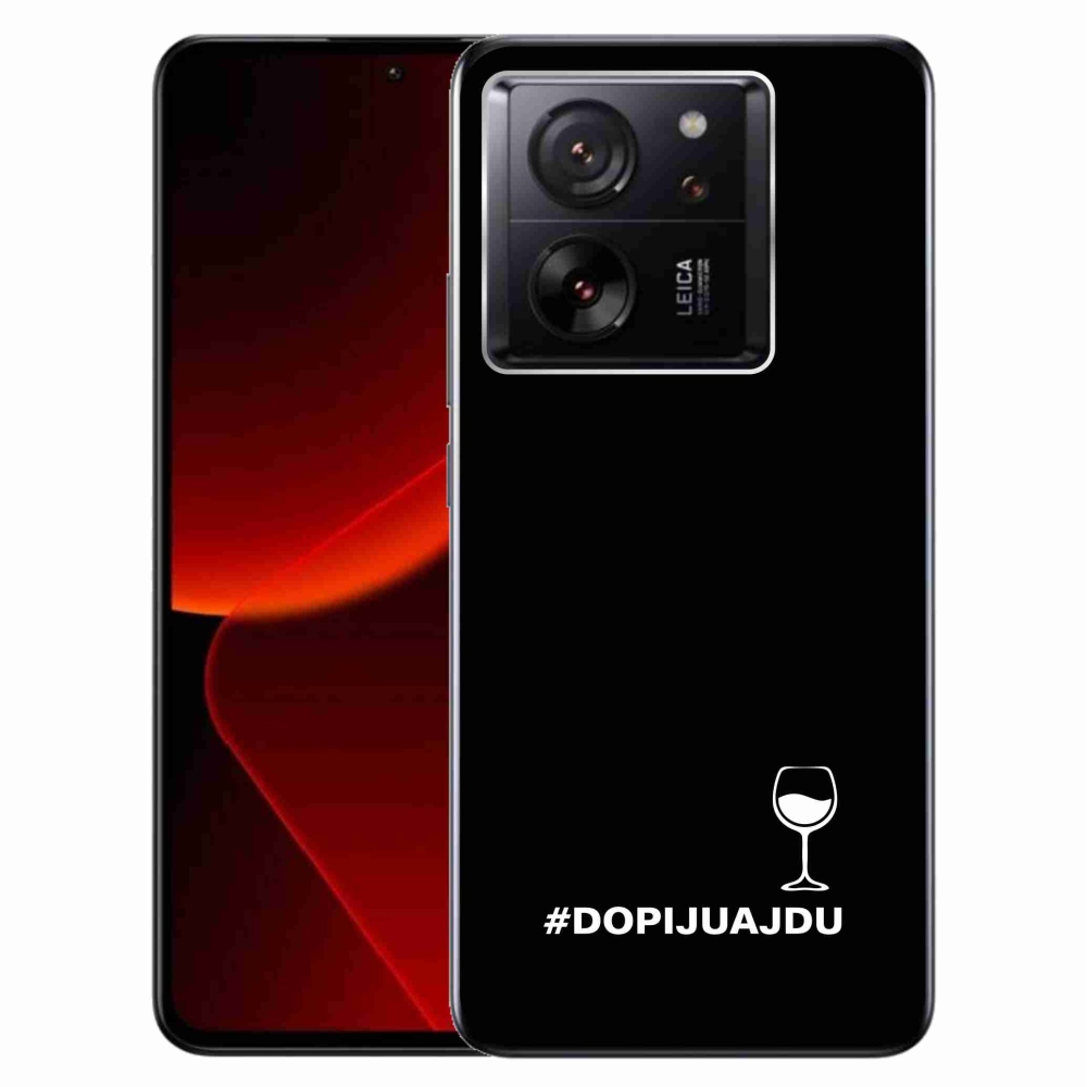 Gél borítás mmCase a Xiaomi 13T/13T Pro számára - bor motívum fekete háttérrel