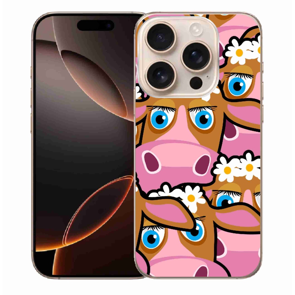 Zselés borítás mmCase iPhone 16 Pro Max készülékhez - rajzfilmtehenek