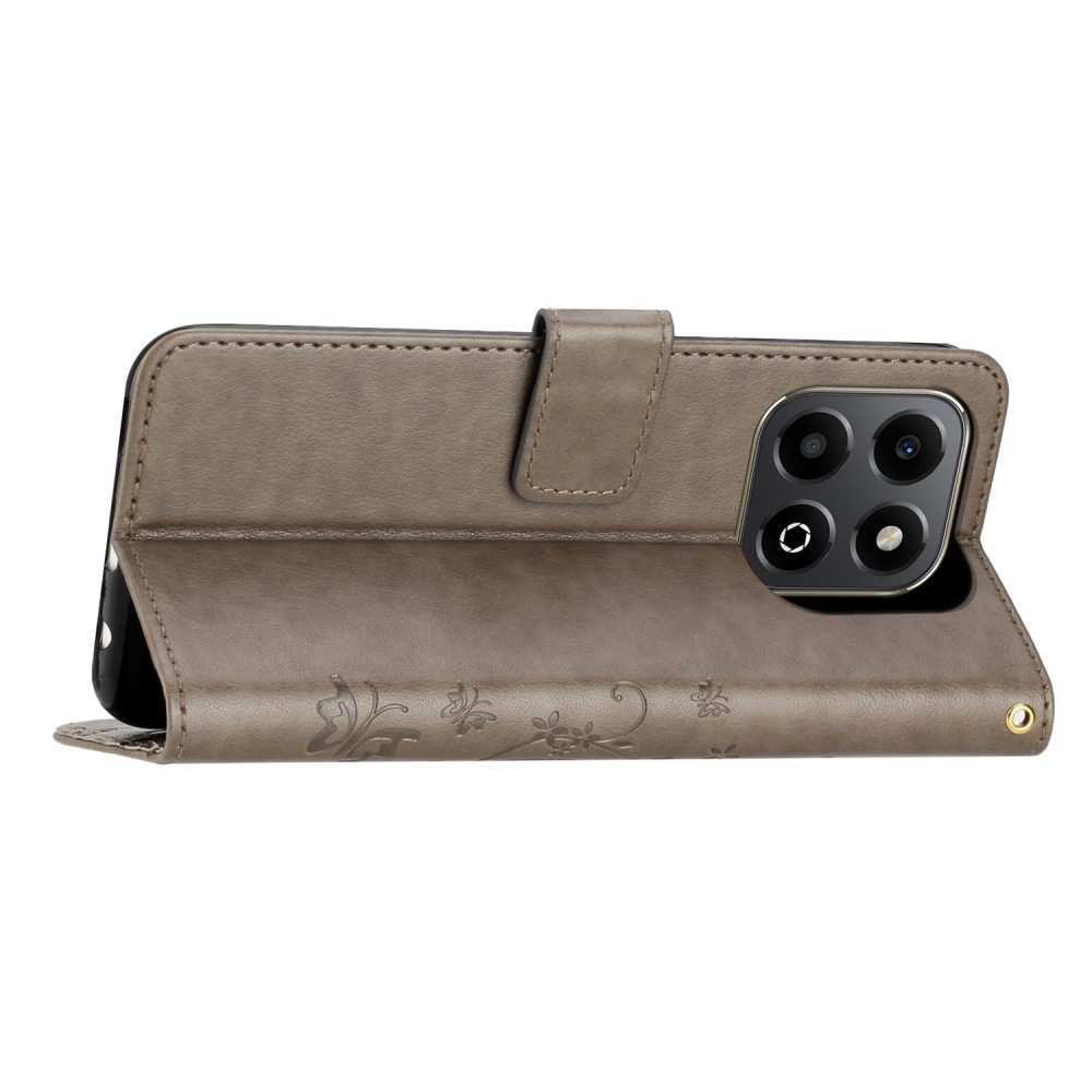 Virágok könyvtáska Honor X6b-hez - szürke