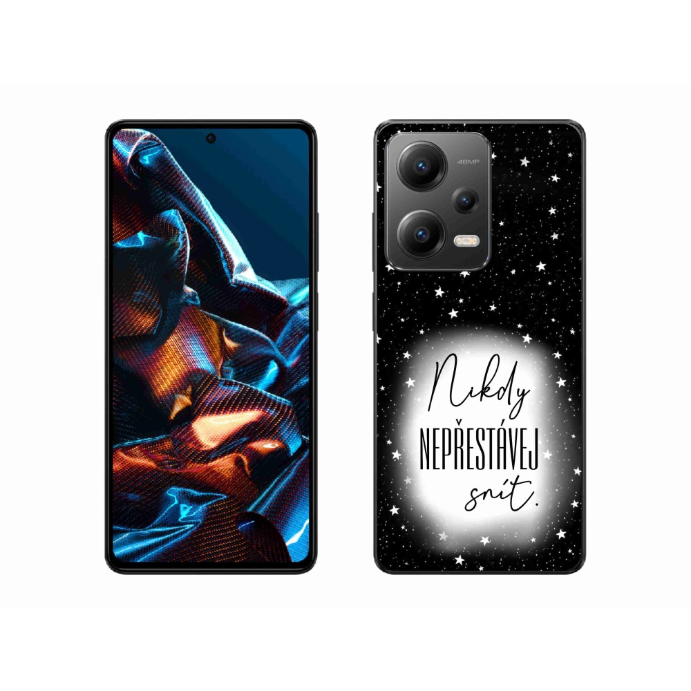 Gél borítás mmCase a Xiaomi Redmi Note 12 Pro 5G-hez - idézet 1 fehér és fekete háttérrel