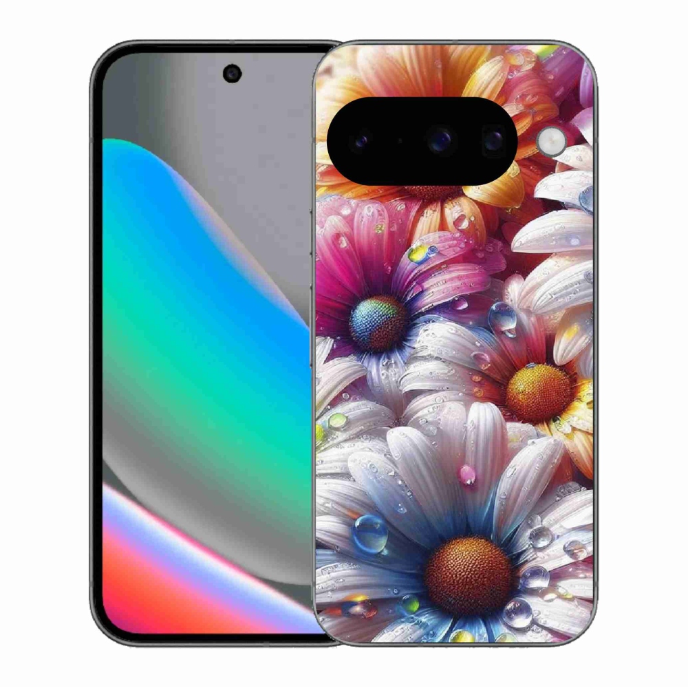 Zselés borítás mmCase a Google Pixel 10 számára - színes margaréták
