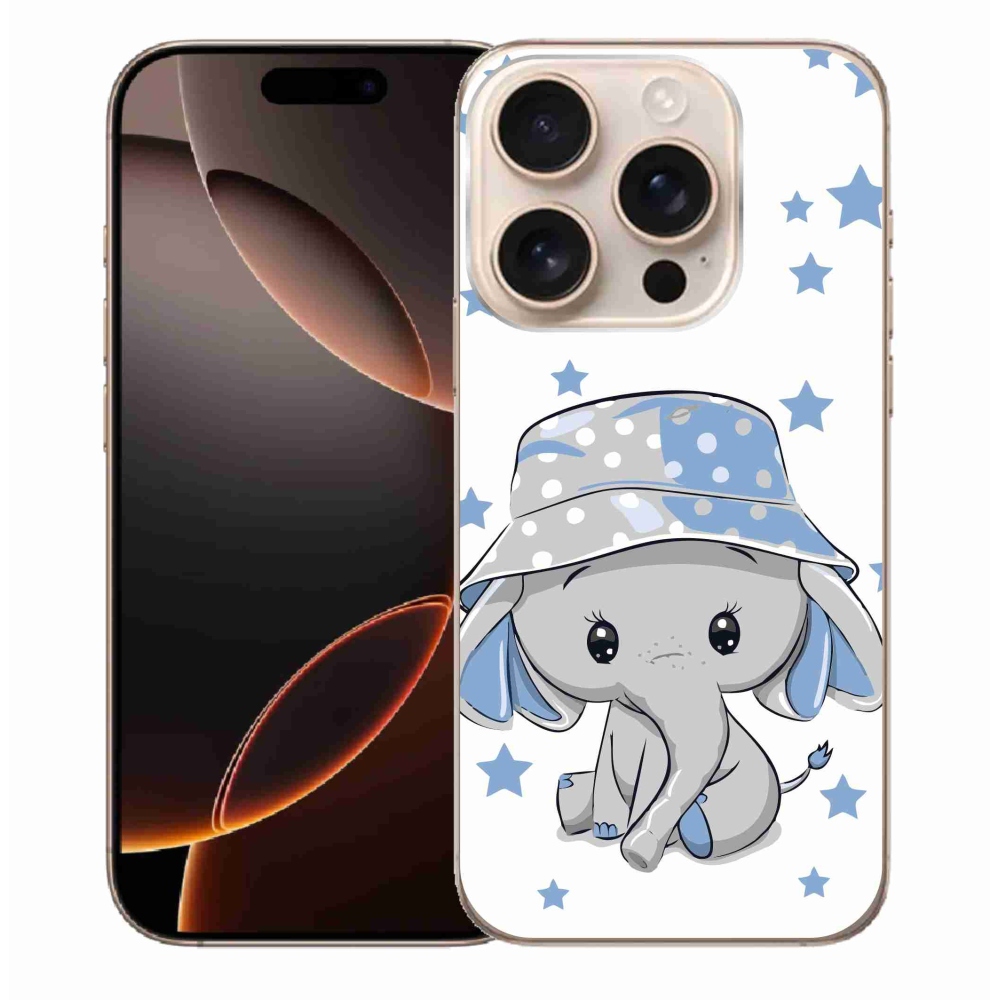 Zselés borítás mmCase iPhone 16 Pro Max készülékhez - kék elefánt