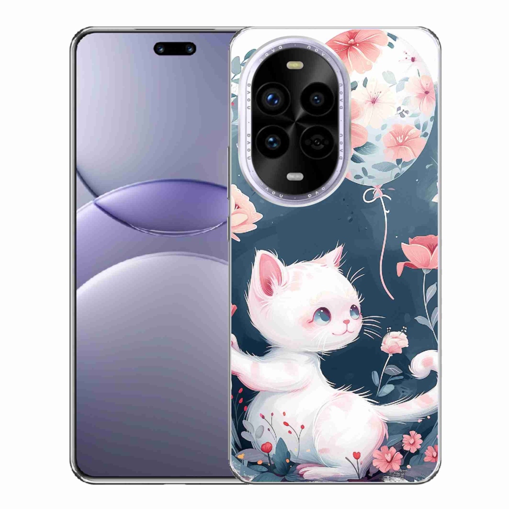 Gél borítás mmCase a Huawei Nova 13 Pro 5G számára - cica lufival